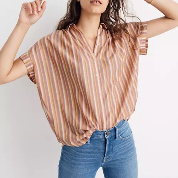 Madewell Central Shirt in Rainbow Stripe XS - Picture 4 of 4